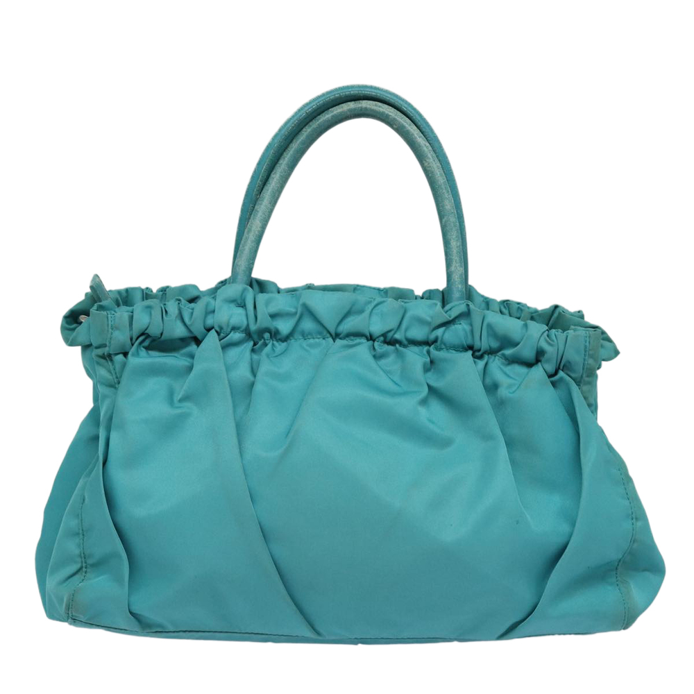 PRADA Hand Bag Nylon 2way Turquoise Blue Auth 83957 - Picture 3 of 16